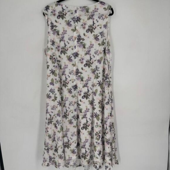 CJ Banks Women's Floral Knit Sweater Midi Dress Set 2 Piece Purple White Size 1X - Picture 8 of 15